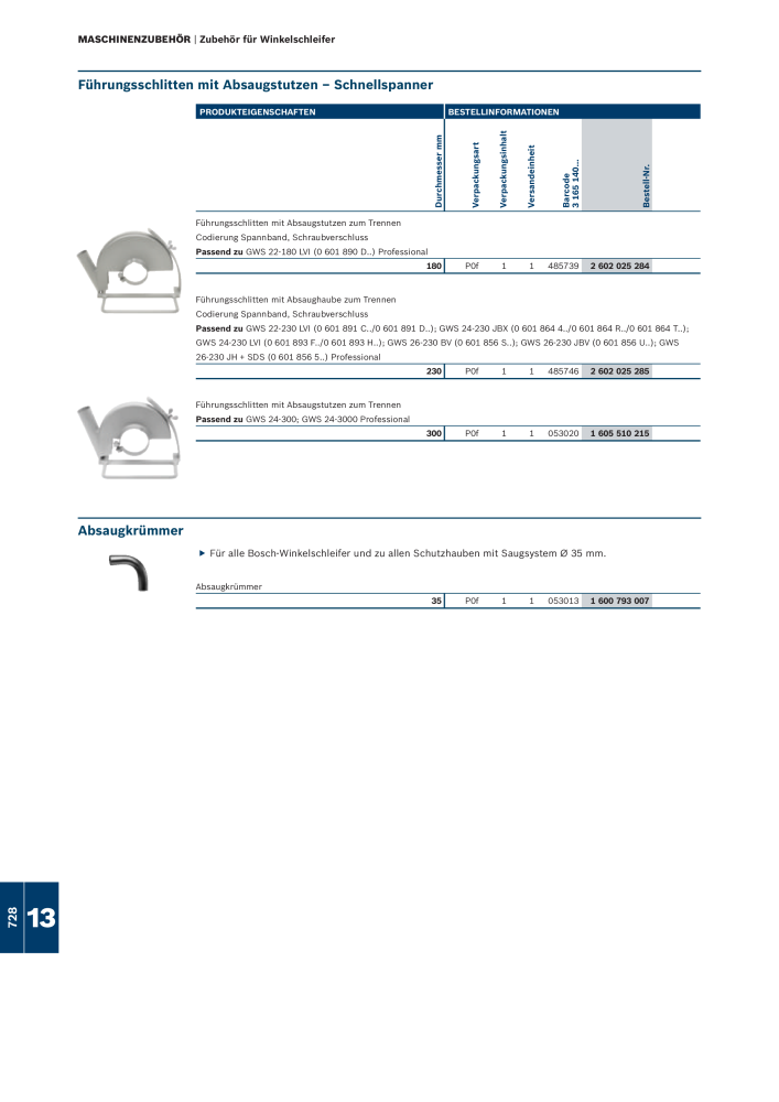 Bosch - Zubehörkatalog NO.: 1941 - Page 728