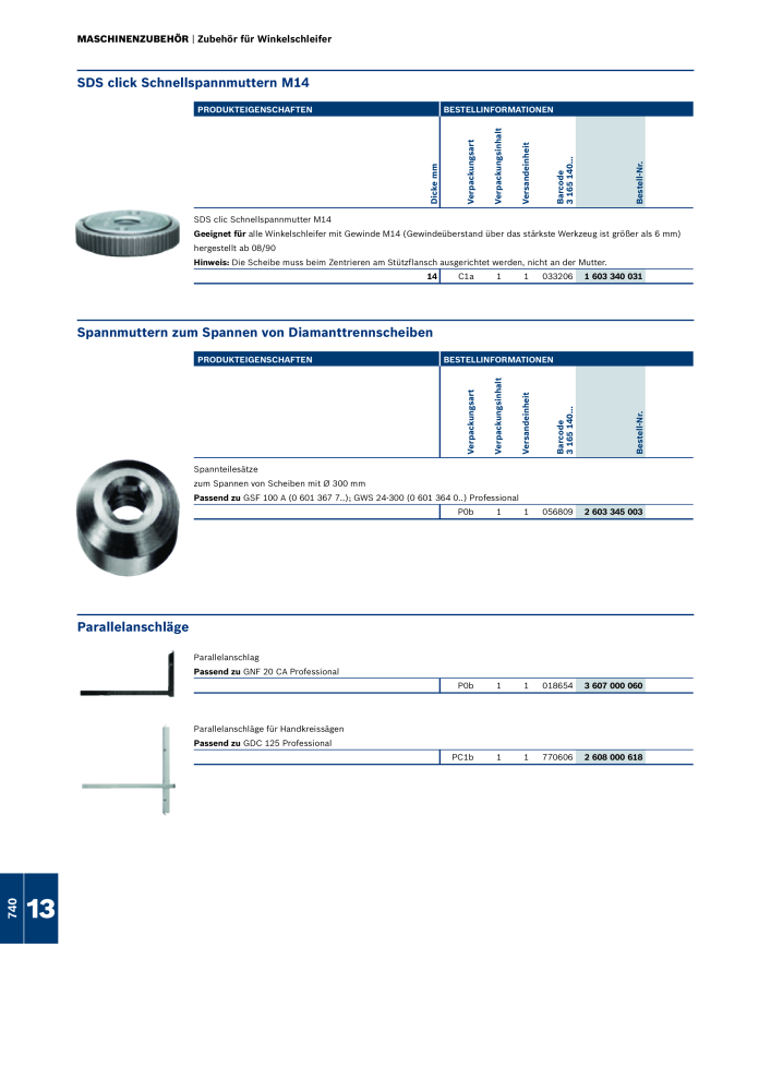Bosch - Zubehörkatalog NO.: 1941 - Page 740