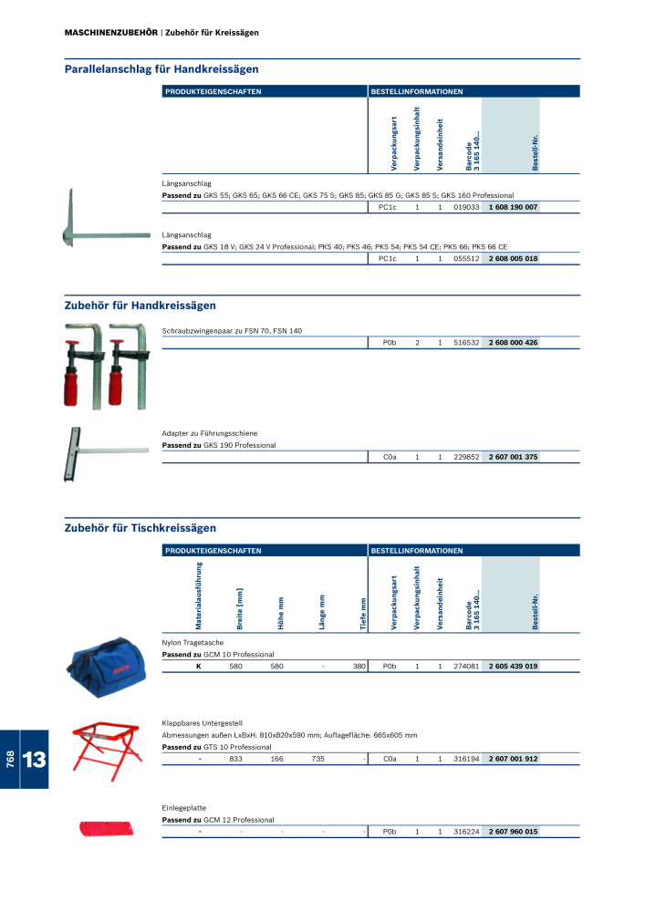 Bosch - Zubehörkatalog NR.: 1941 - Seite 768