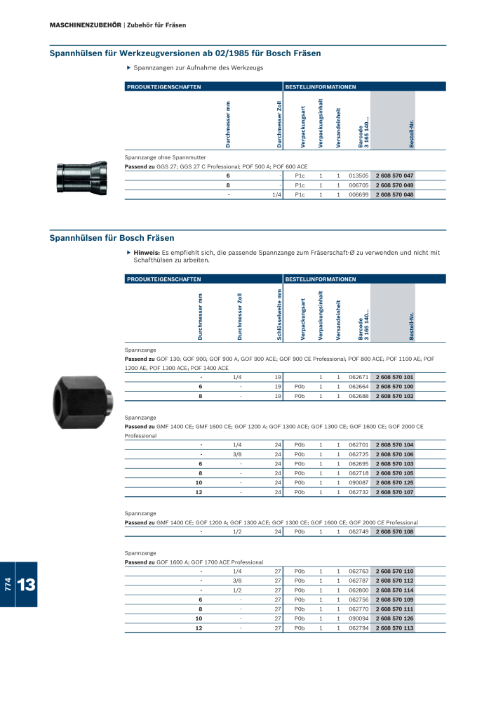 Bosch - Zubehörkatalog NO.: 1941 - Page 774