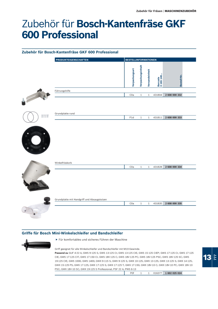 Bosch - Zubehörkatalog NO.: 1941 - Page 777