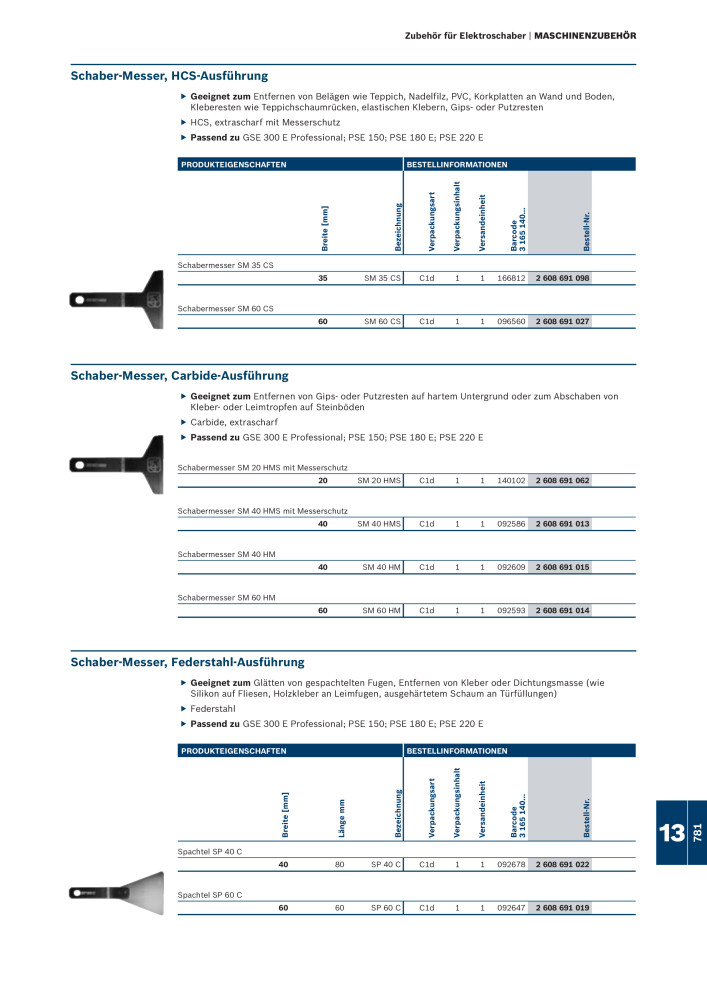 Bosch - Zubehörkatalog NO.: 1941 - Page 781