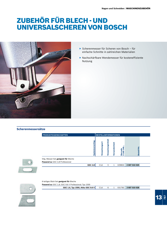 Bosch - Zubehörkatalog NO.: 1941 - Page 787