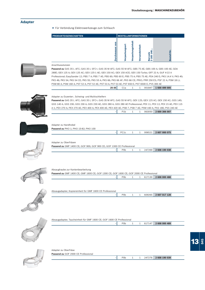 Bosch - Zubehörkatalog NO.: 1941 - Page 845