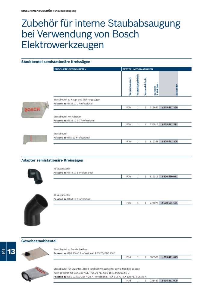 Bosch - Zubehörkatalog NO.: 1941 - Page 848