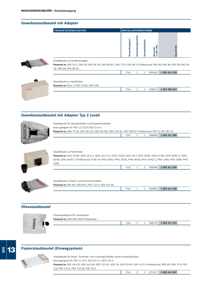 Bosch - Zubehörkatalog NR.: 1941 - Seite 850