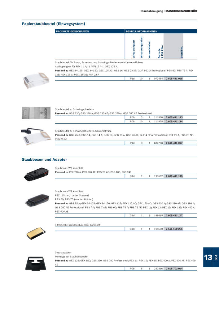 Bosch - Zubehörkatalog NO.: 1941 - Page 851