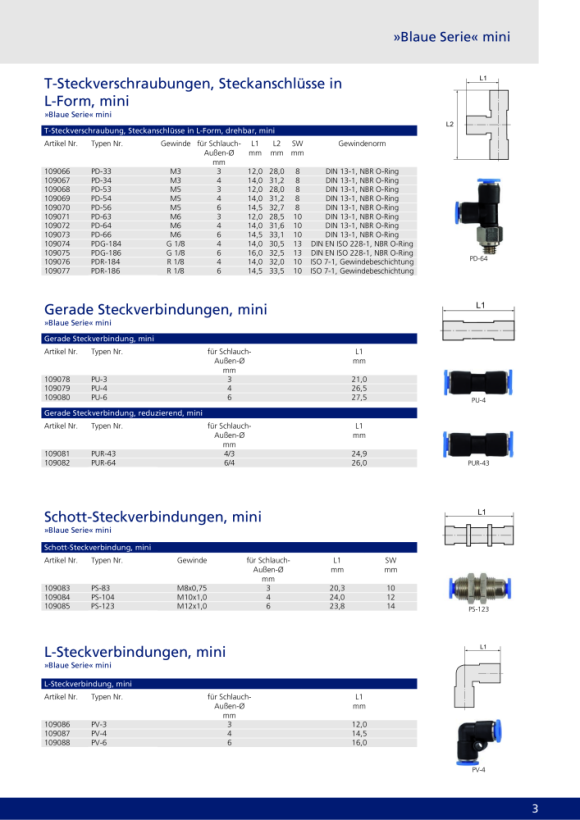 Riegler L-connector »Blue Series« mini, voor slang buitenø 3 109086