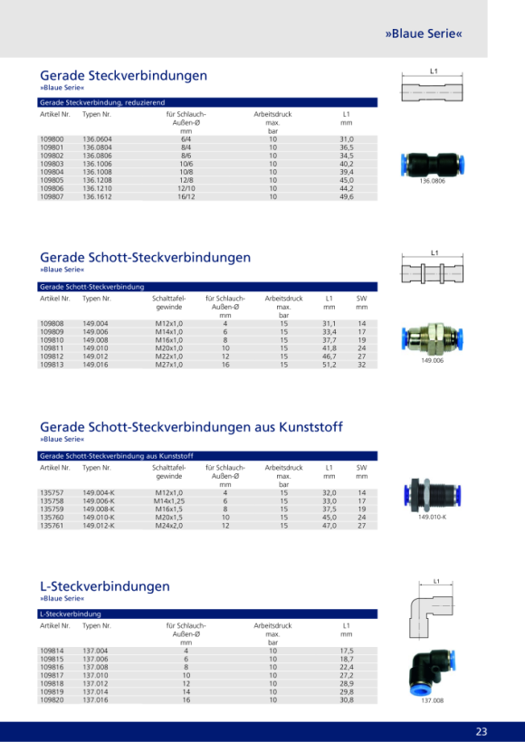 Riegler T-meervoudige verdeler “Blue Series”, 6-voudig, draaibaar, R 1/8 a. Ø4mm 109775