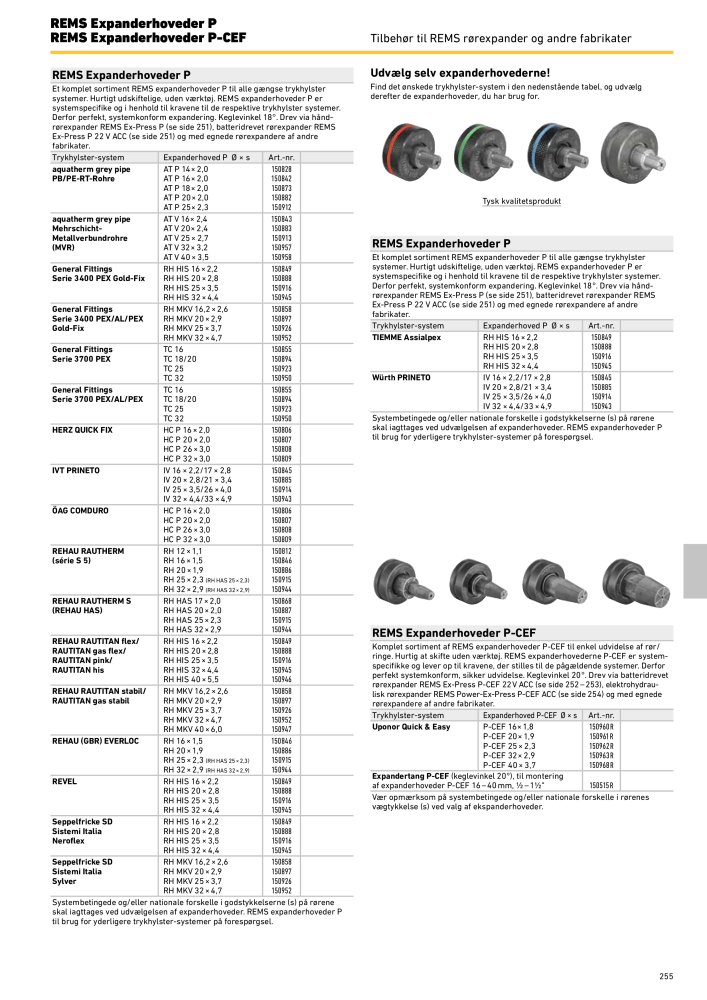 REMS vigtigste katalogrørbearbejdning NR.: 19857 - Side 255