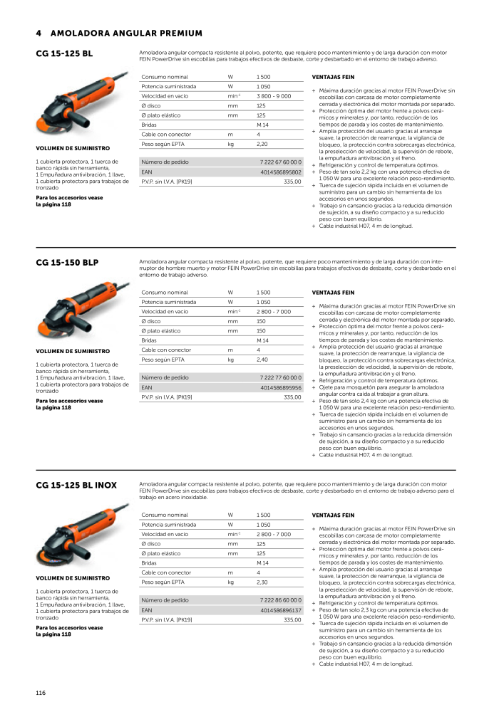 FEIN Catálogo Herramientas eléctricas NO.: 19892 - Page 118