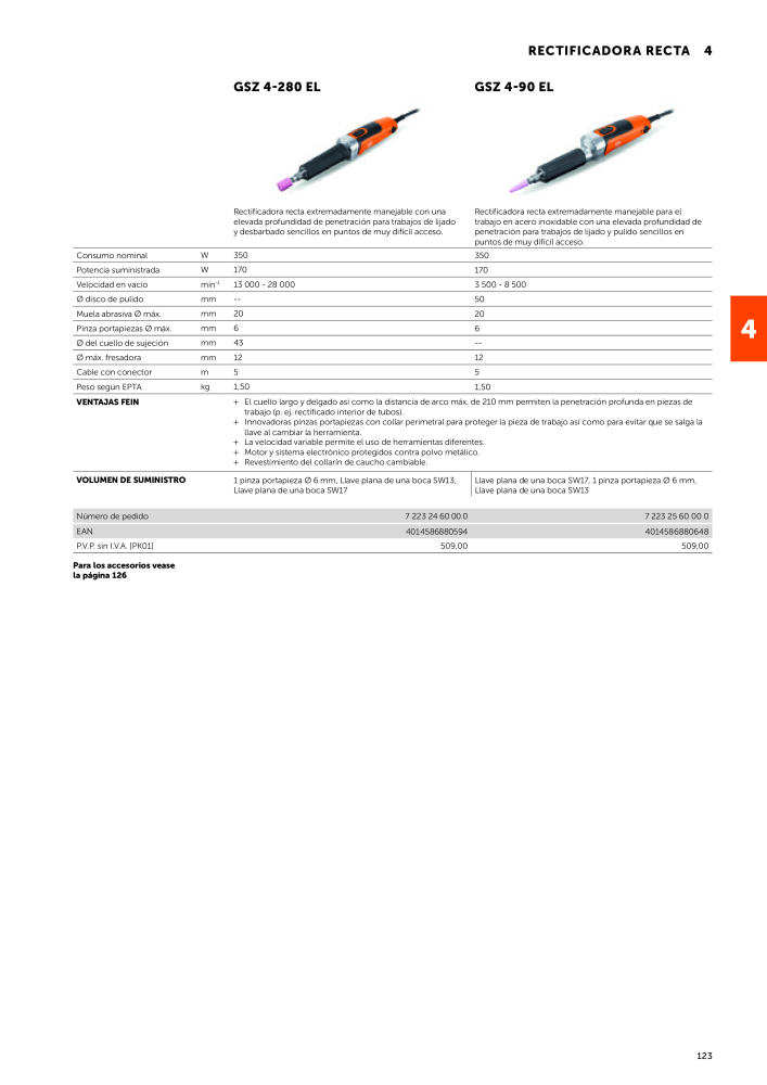 FEIN Catálogo Herramientas eléctricas NR.: 19892 - Pagina 125