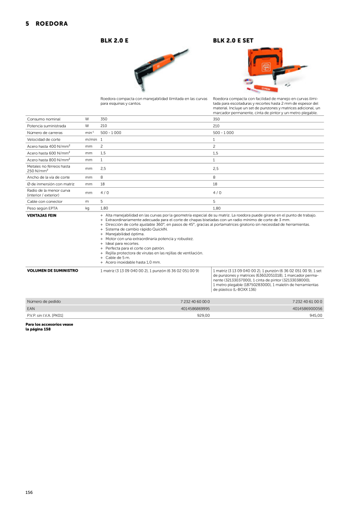 FEIN Catálogo Herramientas eléctricas NR.: 19892 - Pagina 158