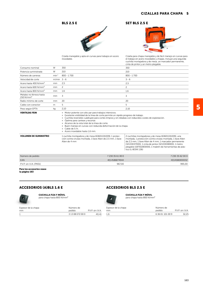 FEIN Catálogo Herramientas eléctricas Č. 19892 - Strana 165