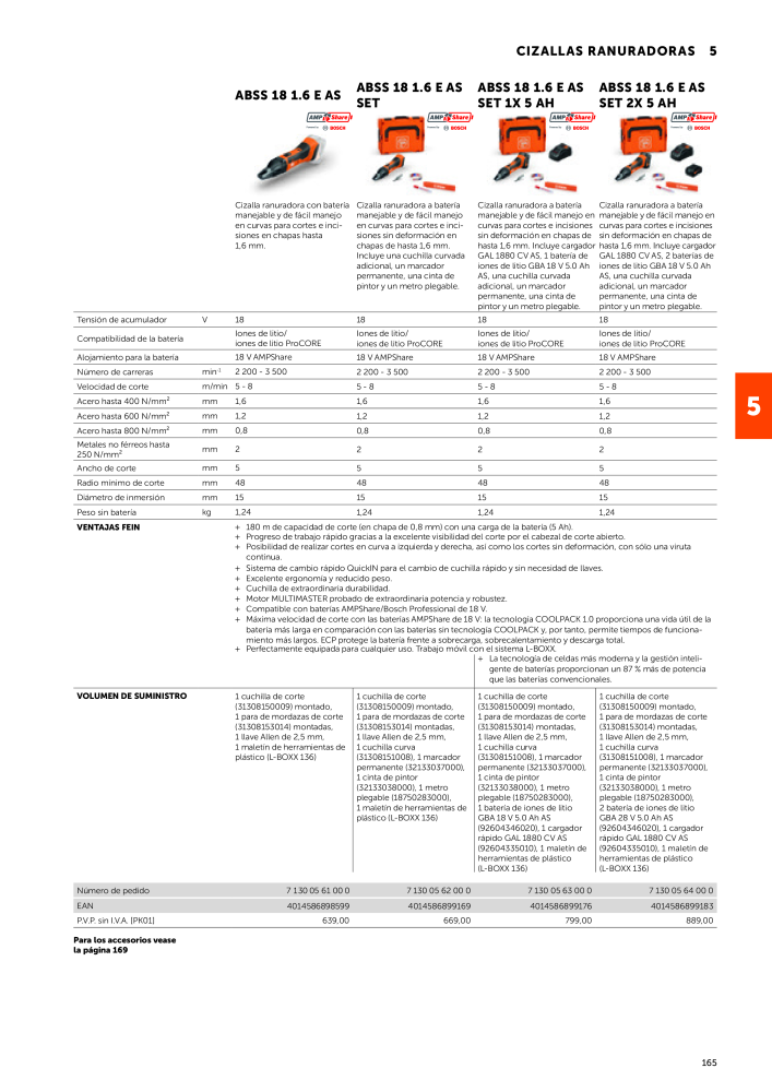 FEIN Catálogo Herramientas eléctricas Nº: 19892 - Página 167