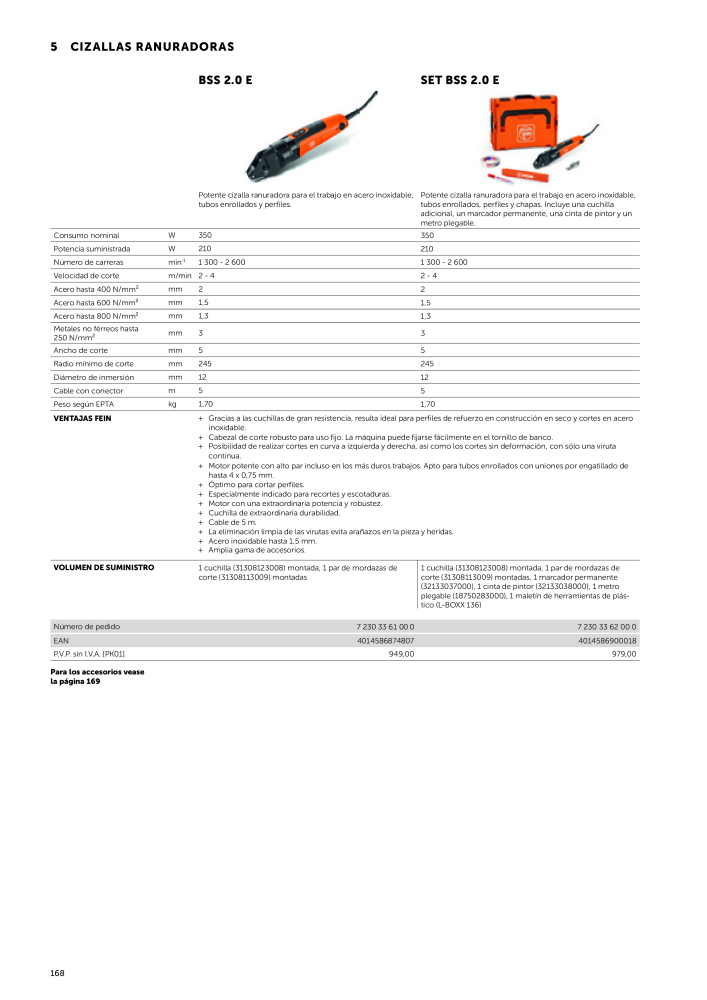 FEIN Catálogo Herramientas eléctricas Nº: 19892 - Página 170