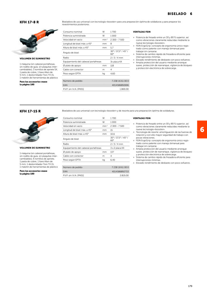 FEIN Catálogo Herramientas eléctricas NR.: 19892 - Seite 181