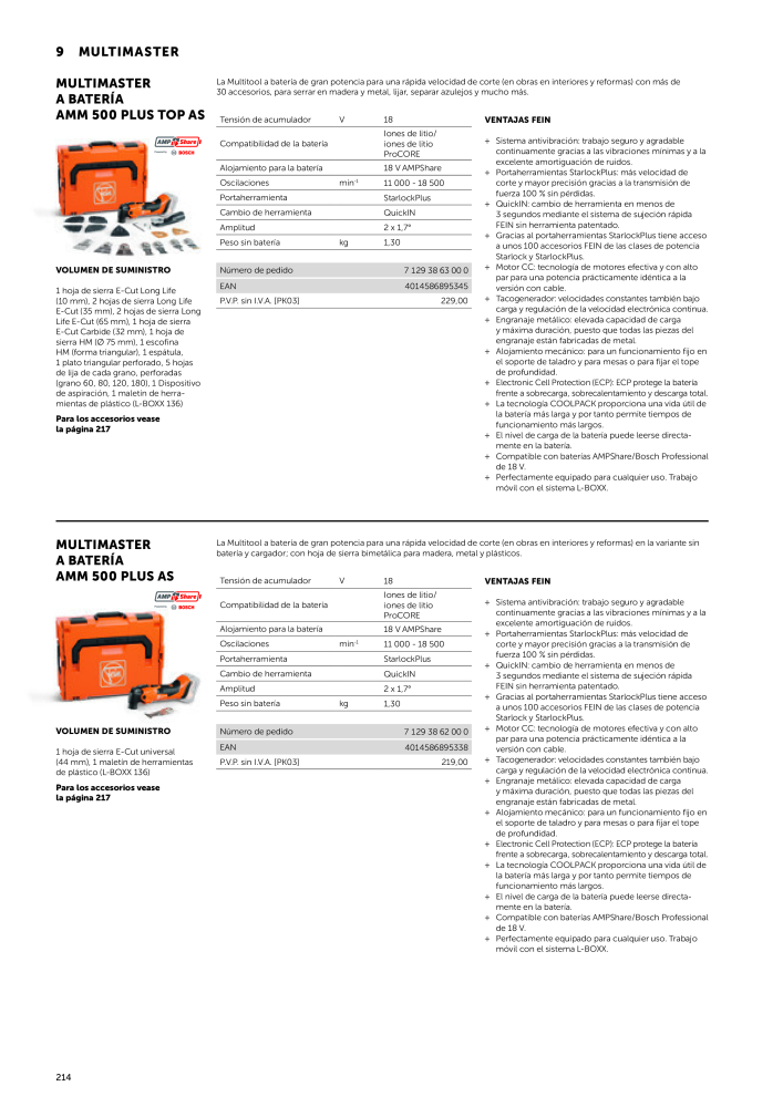 FEIN Catálogo Herramientas eléctricas NEJ.: 19892 - Sida 216