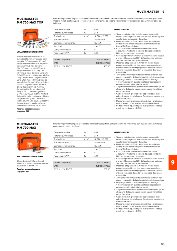 FEIN Catálogo Herramientas eléctricas n.: 19892 - Pagina 217