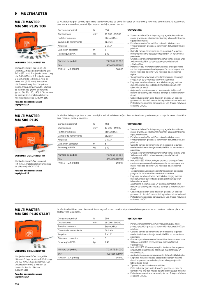FEIN Catálogo Herramientas eléctricas Nº: 19892 - Página 218