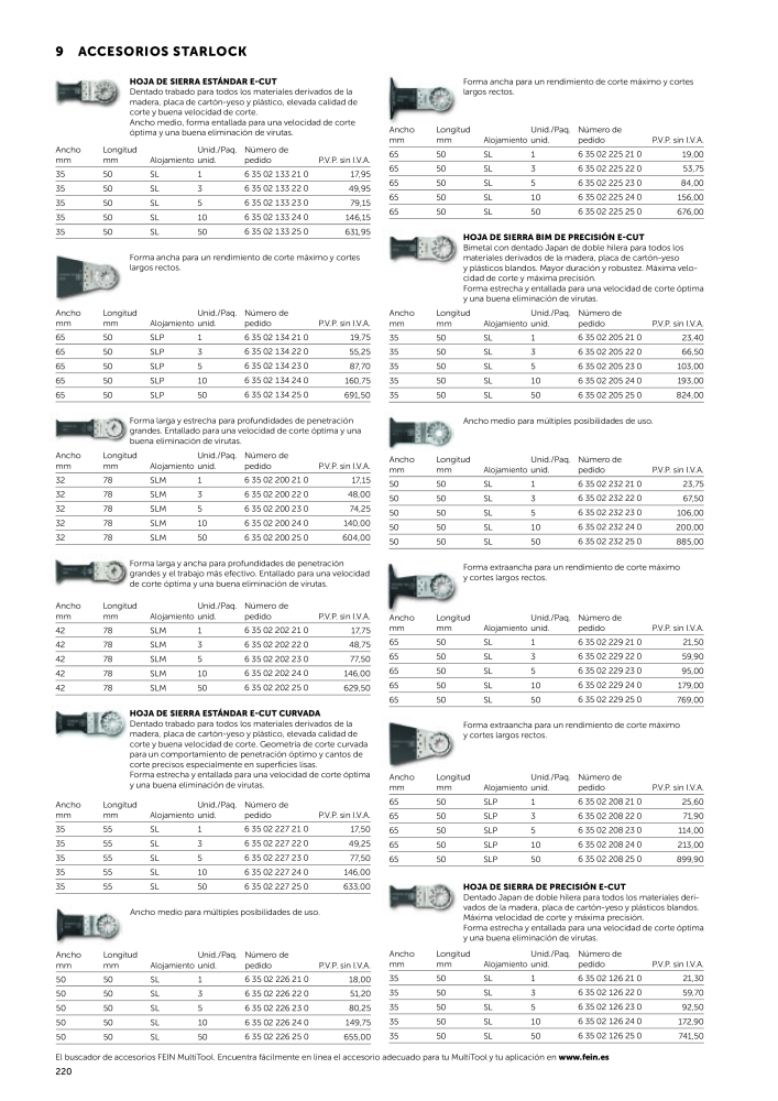 FEIN Catálogo Herramientas eléctricas Nº: 19892 - Página 222