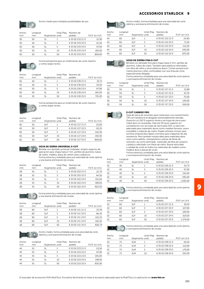 FEIN Catálogo Herramientas eléctricas Nº: 19892 - Página 223