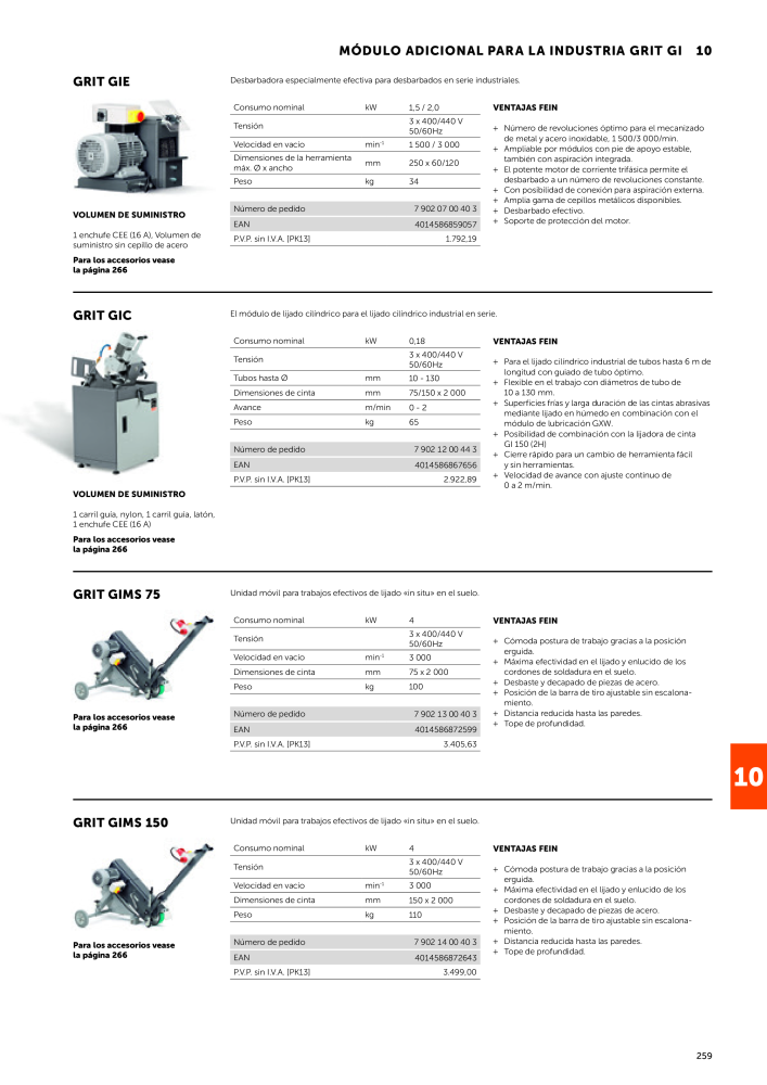 FEIN Catálogo Herramientas eléctricas Nº: 19892 - Página 261