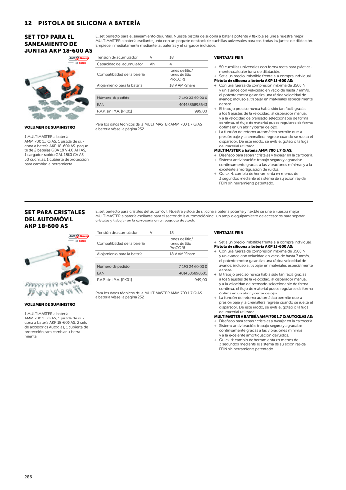 FEIN Catálogo Herramientas eléctricas Nº: 19892 - Página 288