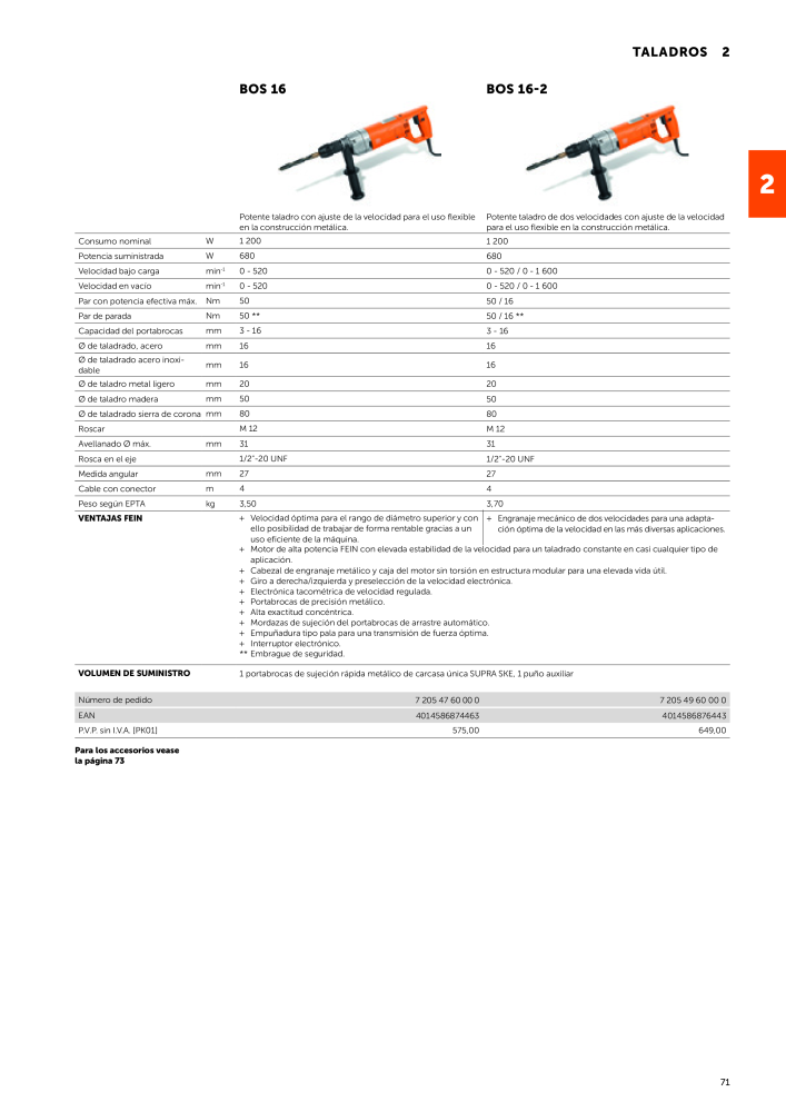 FEIN Catálogo Herramientas eléctricas NR.: 19892 - Seite 73