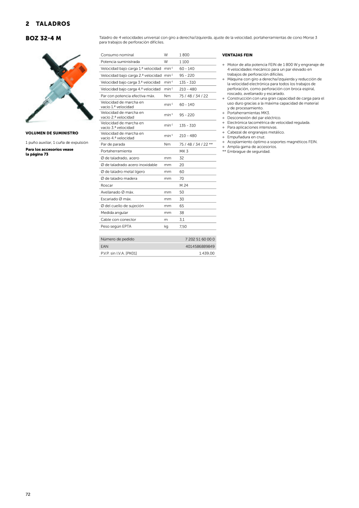 FEIN Catálogo Herramientas eléctricas Nº: 19892 - Página 74