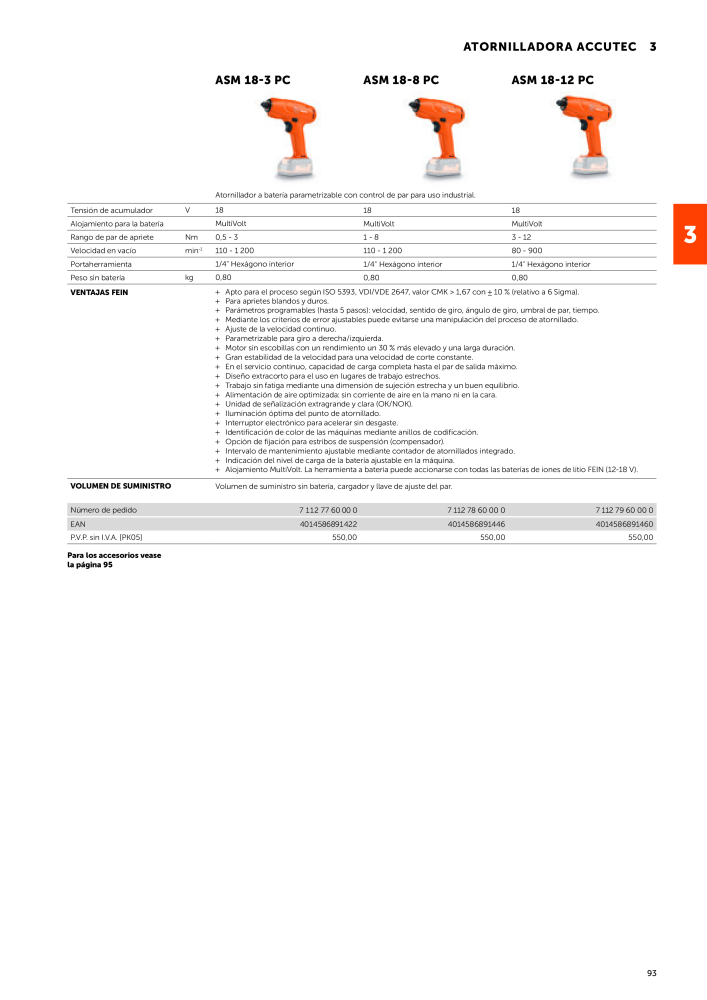 FEIN Catálogo Herramientas eléctricas NEJ.: 19892 - Sida 95