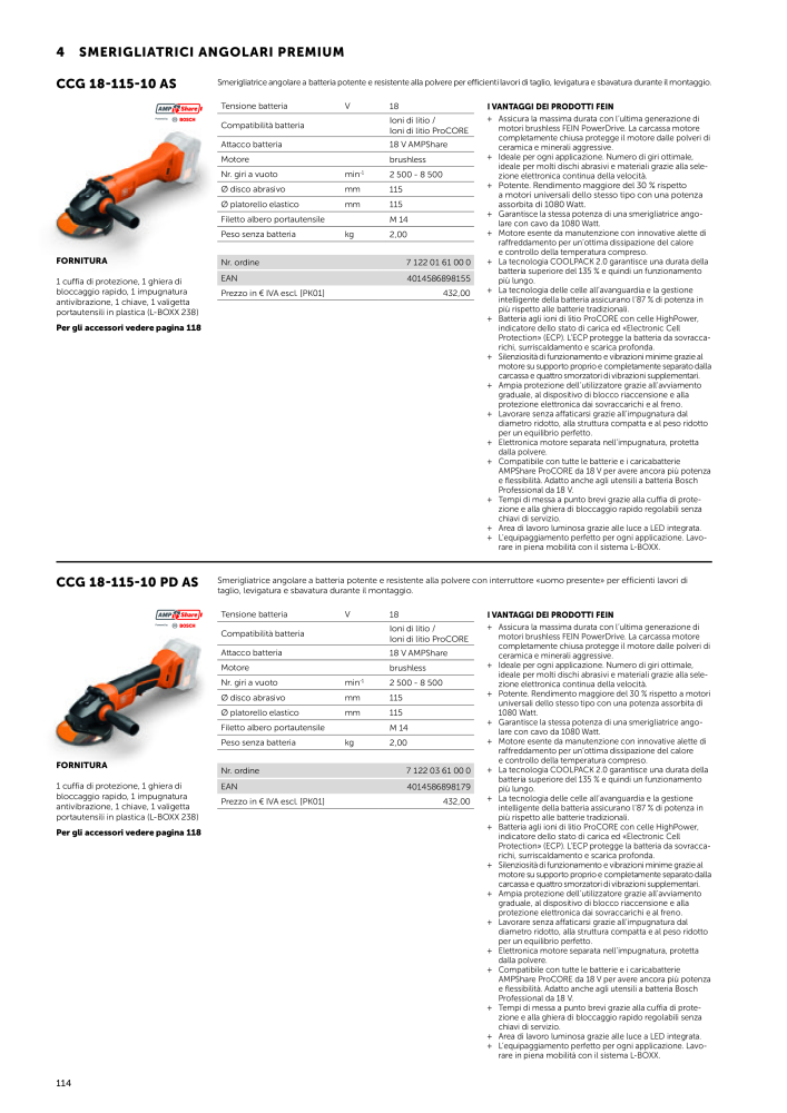 FEIN Catalogo Utensili elettrici NO.: 19896 - Page 116