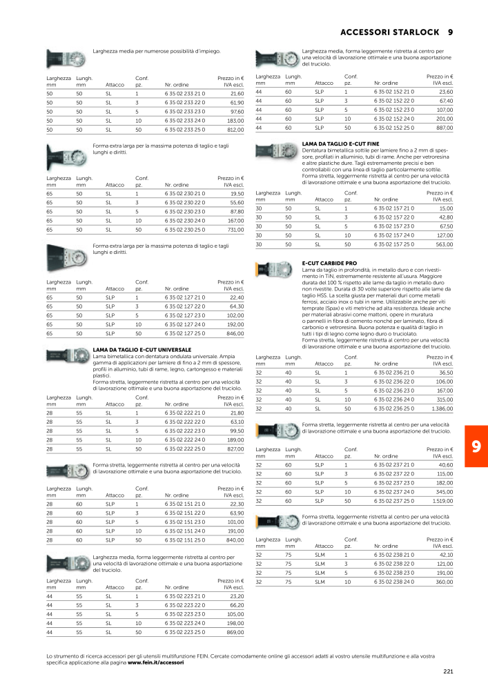 FEIN Catalogo Utensili elettrici NR.: 19896 - Pagina 223