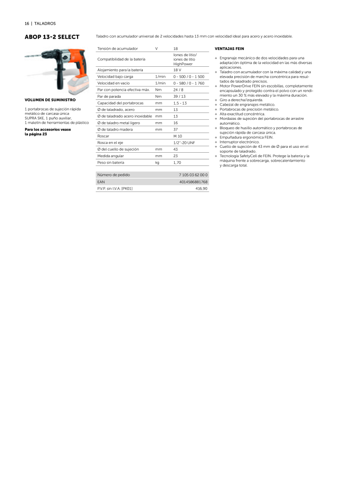 FEIN Catálogo Ferramentas elétricas Nº: 19902 - Página 18