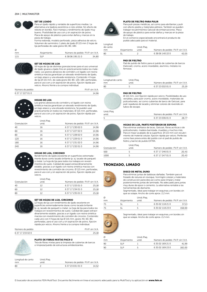 FEIN Catálogo Ferramentas elétricas Nº: 19902 - Página 206