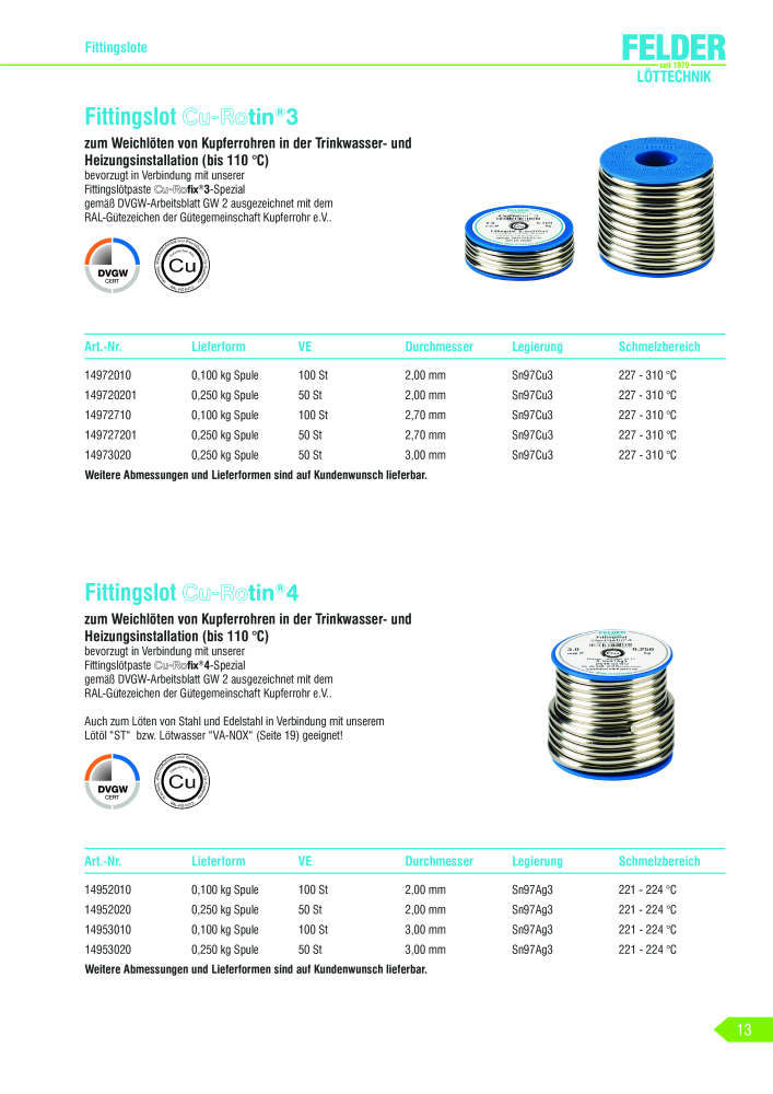 Felder Gmbh Hauptkatalog NR.: 19908 - Seite 13