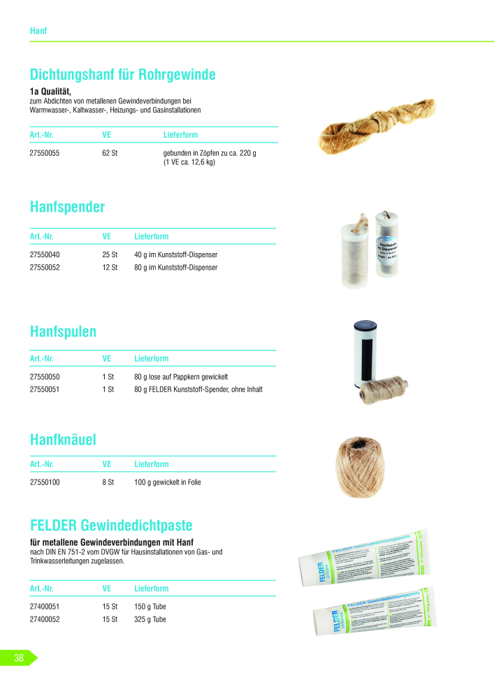 Felder Gmbh Hauptkatalog NR.: 19908 - Seite 38