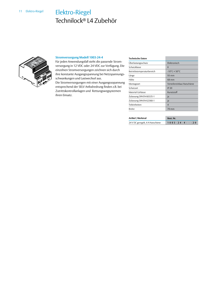 ASSA ABLOY Elektro Riegel NR.: 19958 - Seite 11