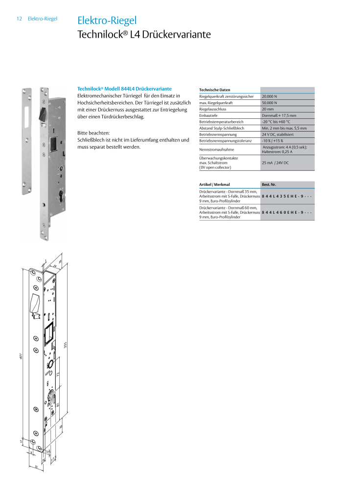 ASSA ABLOY Elektro Riegel NR.: 19958 - Seite 12