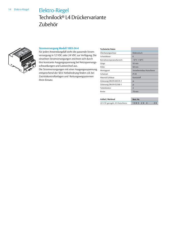 ASSA ABLOY Elektro Riegel NR.: 19958 - Seite 14