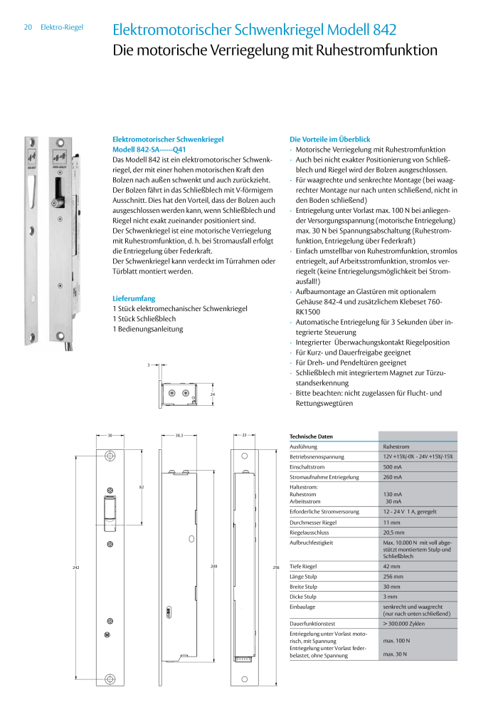 ASSA ABLOY Elektro Riegel NR.: 19958 - Seite 20