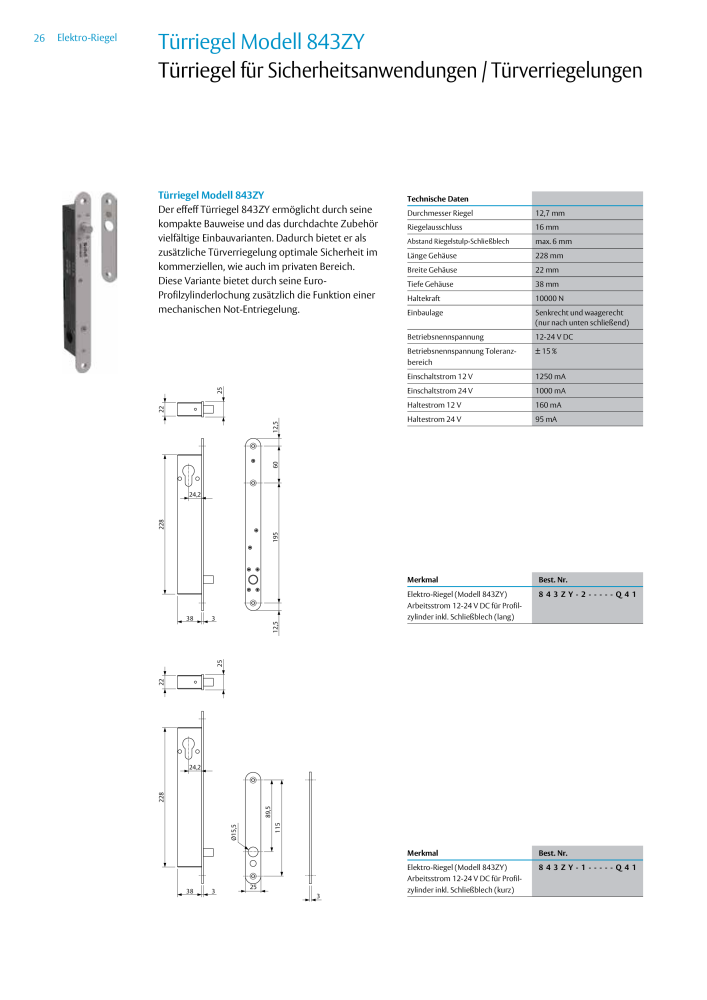 ASSA ABLOY Elektro Riegel NR.: 19958 - Seite 26