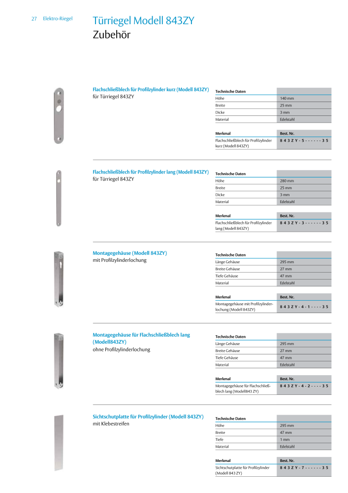 ASSA ABLOY Elektro Riegel NR.: 19958 - Seite 27