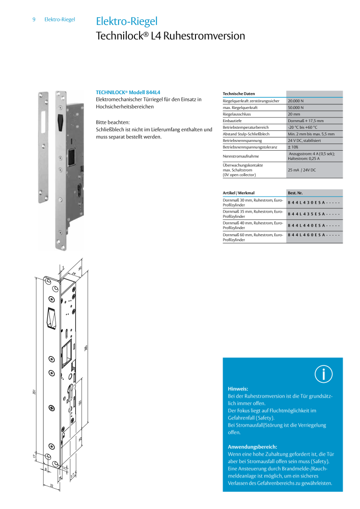 ASSA ABLOY Elektro Riegel NR.: 19958 - Seite 9