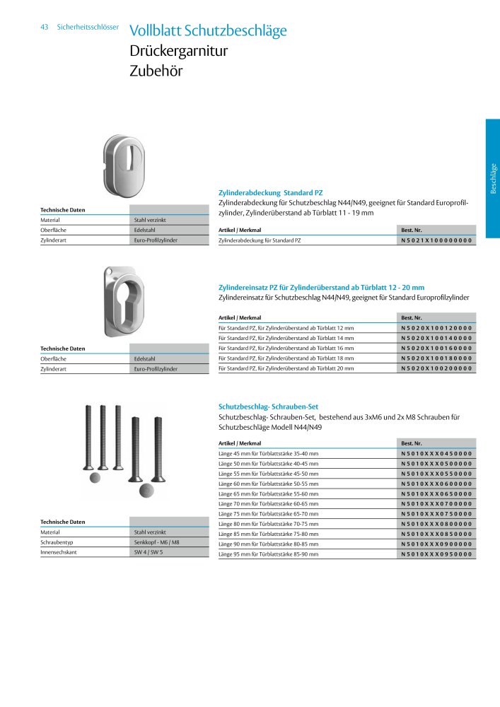 ASSA ABLOY Schlosskatalog NR.: 19959 - Seite 43