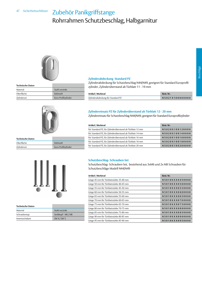 ASSA ABLOY Schlosskatalog NR.: 19959 - Seite 47