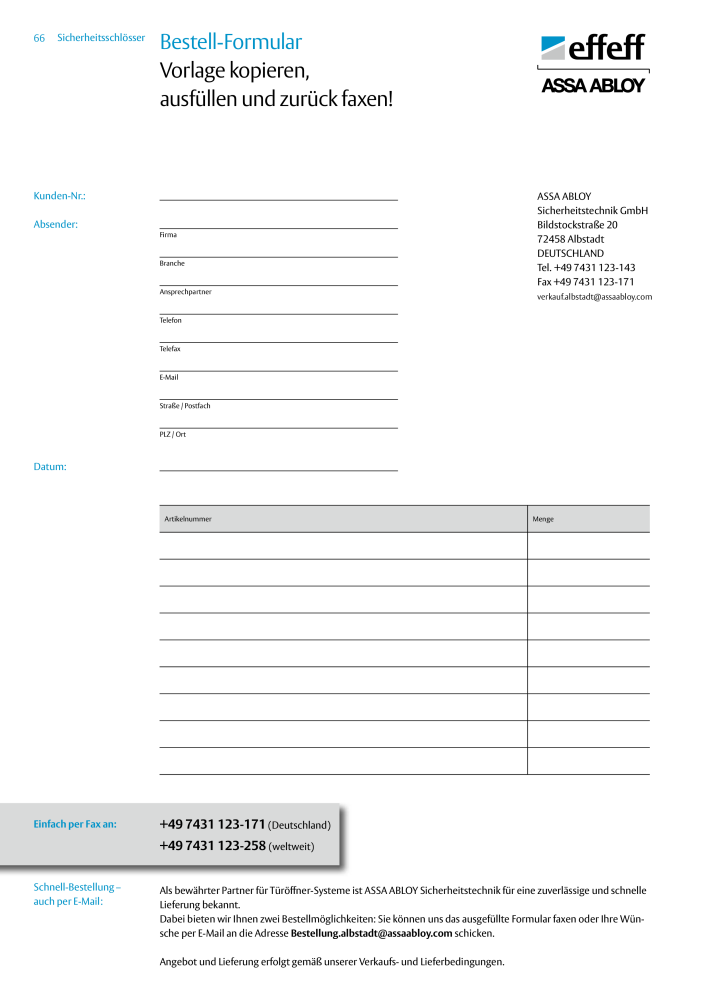 ASSA ABLOY Schlosskatalog NR.: 19959 - Seite 66