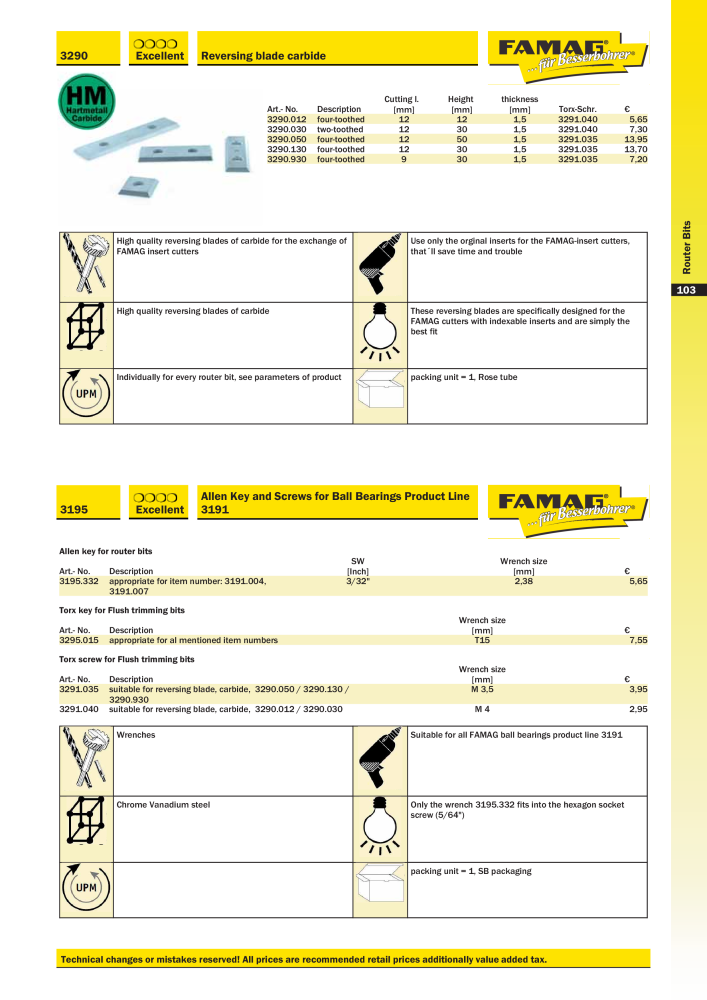 FAMAG main catalog drilling and punching tools NO.: 19969 - Page 105