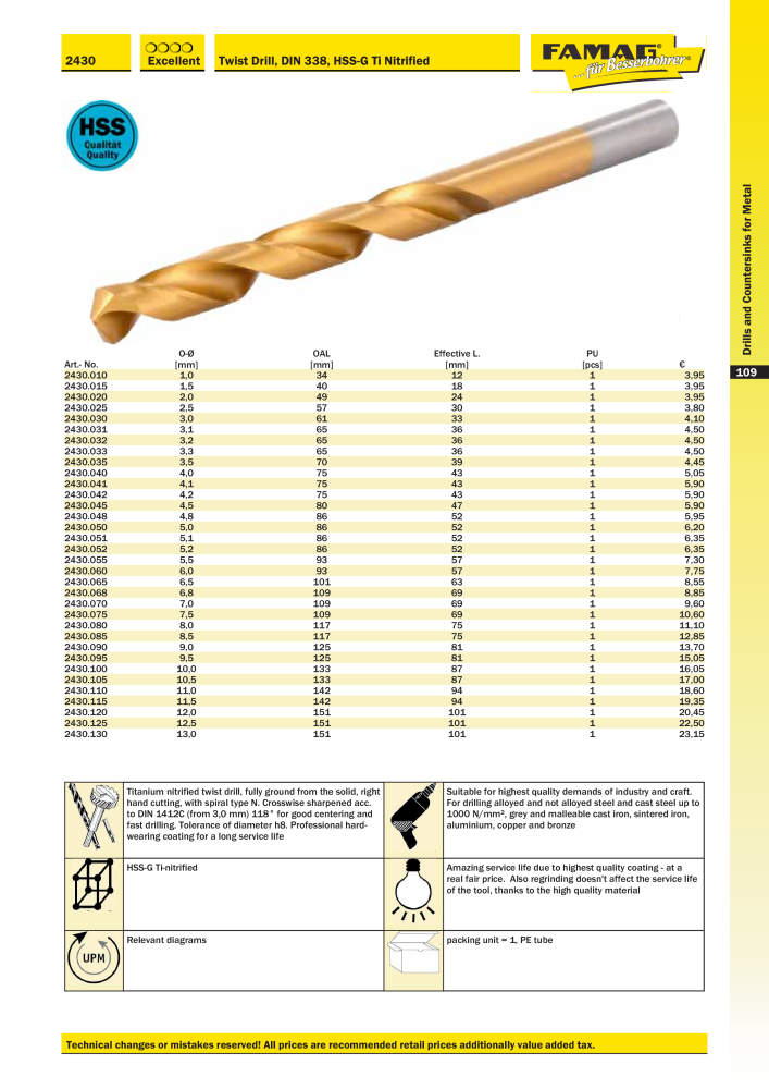 FAMAG main catalog drilling and punching tools NO.: 19969 - Page 111