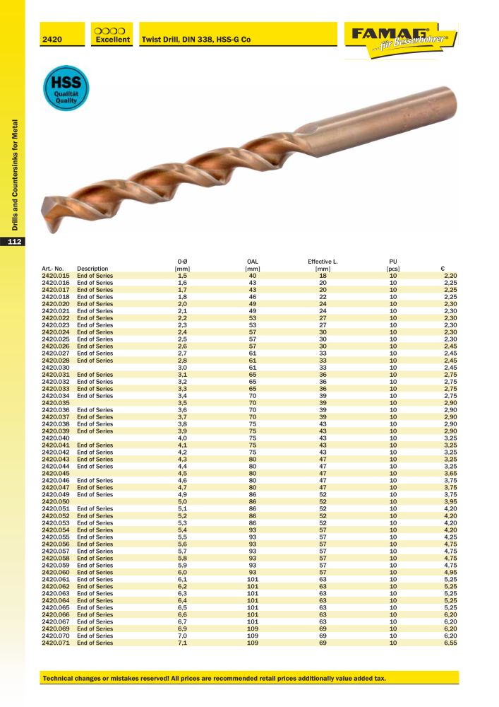 FAMAG main catalog drilling and punching tools NO.: 19969 - Page 114